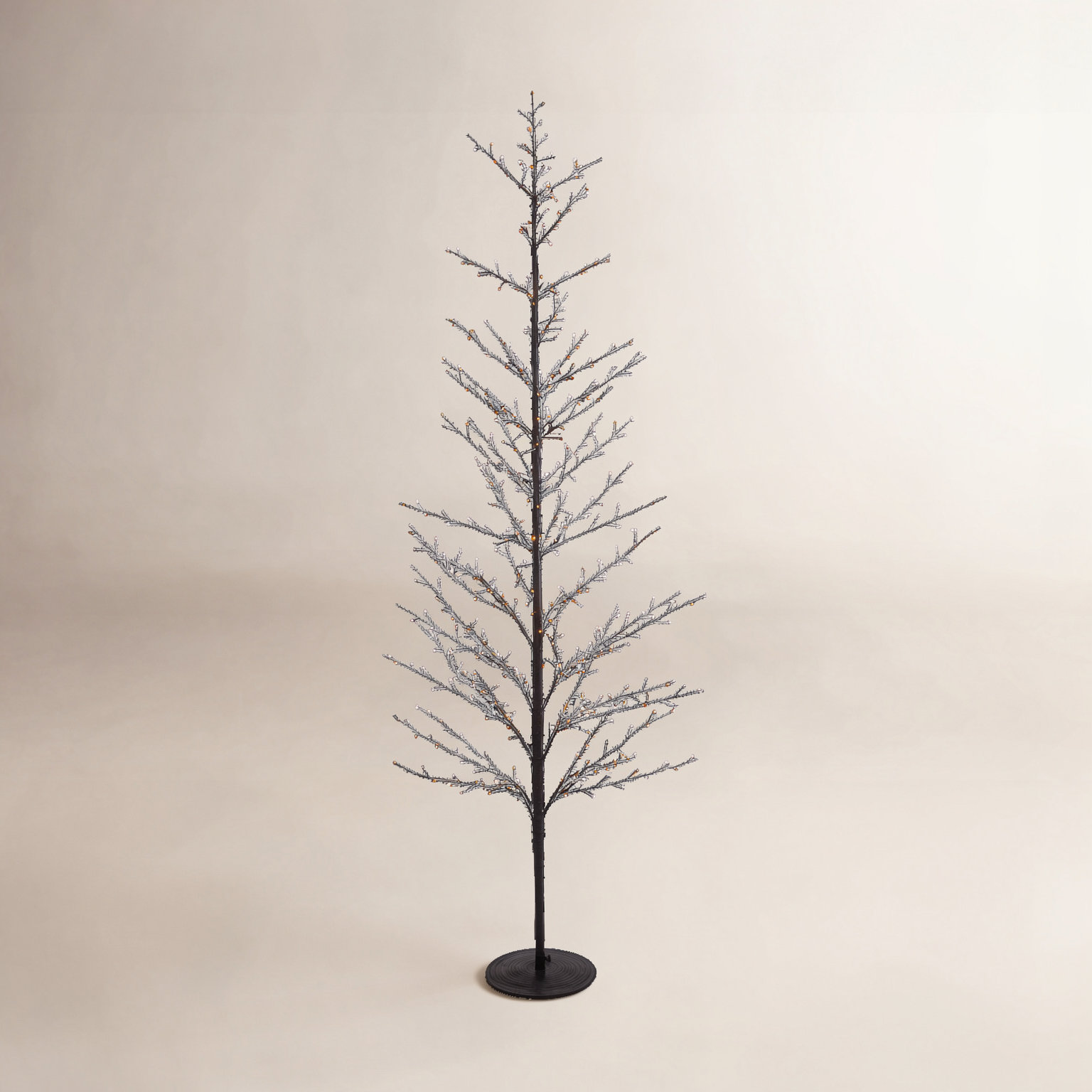 7' Matte Black LED Lighted Tree