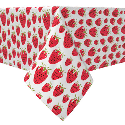 Rectangular Tablecloth, 100% Cotton, 60X120", Strawberry Dessert