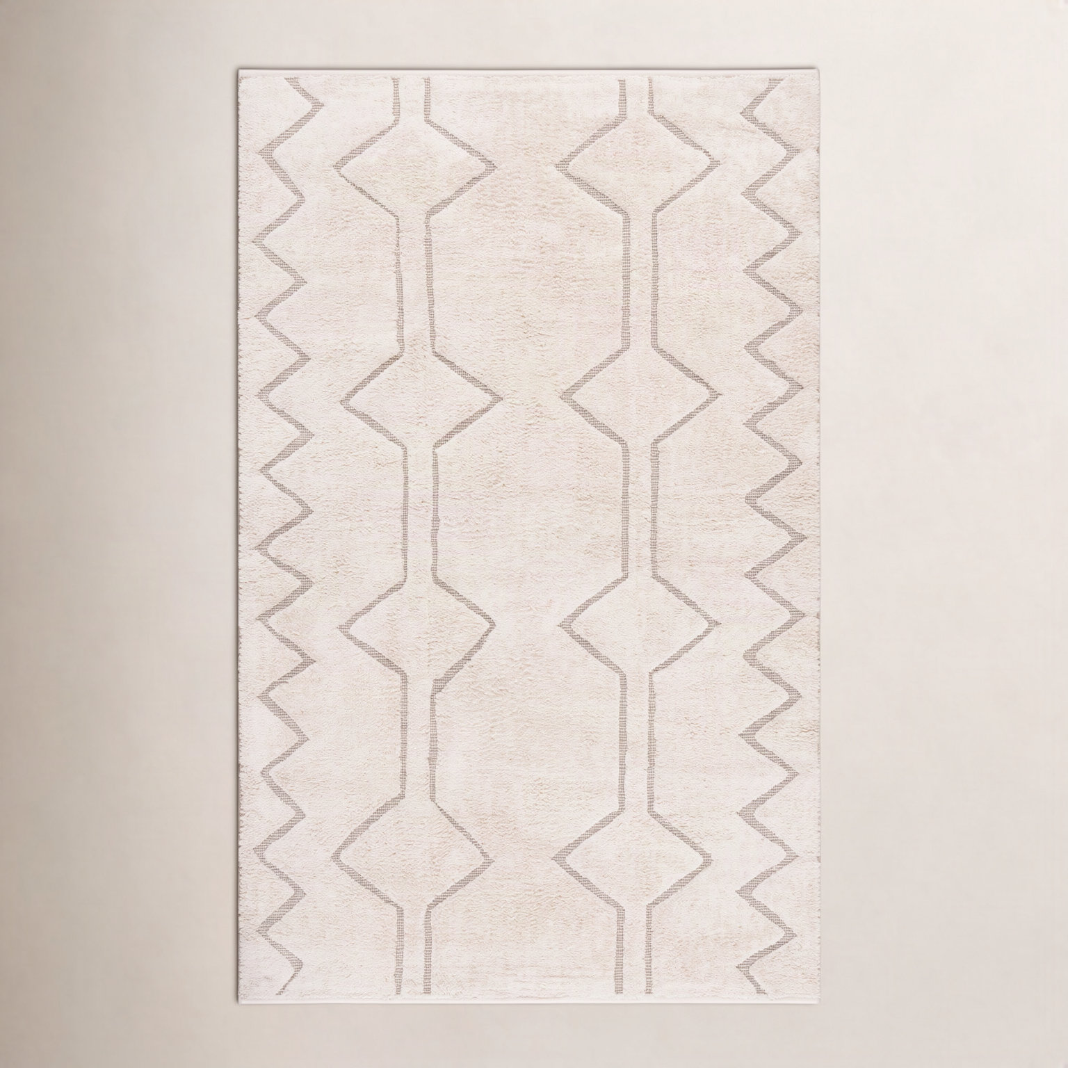 Hand-Loomed Geometric Cotton Rug, Rectangle 4' x 6'