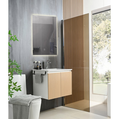 Wall-Mount Bathroom Sink Vanity Floating Storage Cabinet Combo With Towel Rack, Ideal For Organizing Bathroom Essentials And Enhancing Space Utilization