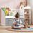 Ayston Spanspace 59" Kids Bookshelf with Reading Nook, Wooden Bookcase with Soft Seat Cushion, Movable Fabric Drawers & Storage Cubbies, Toy Organizer for Kids Room, Nursery, Bedroom, Playroom, Classroom, White