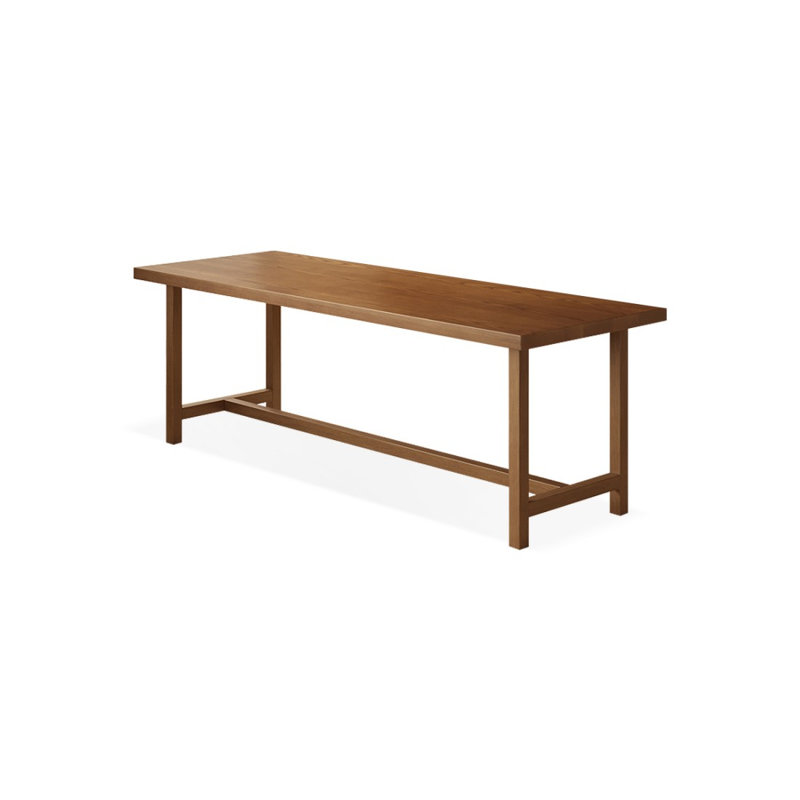 Bureau rectangulaire en bois massif noyer clair, 29.53" H x 62.99" W x 27.56" D