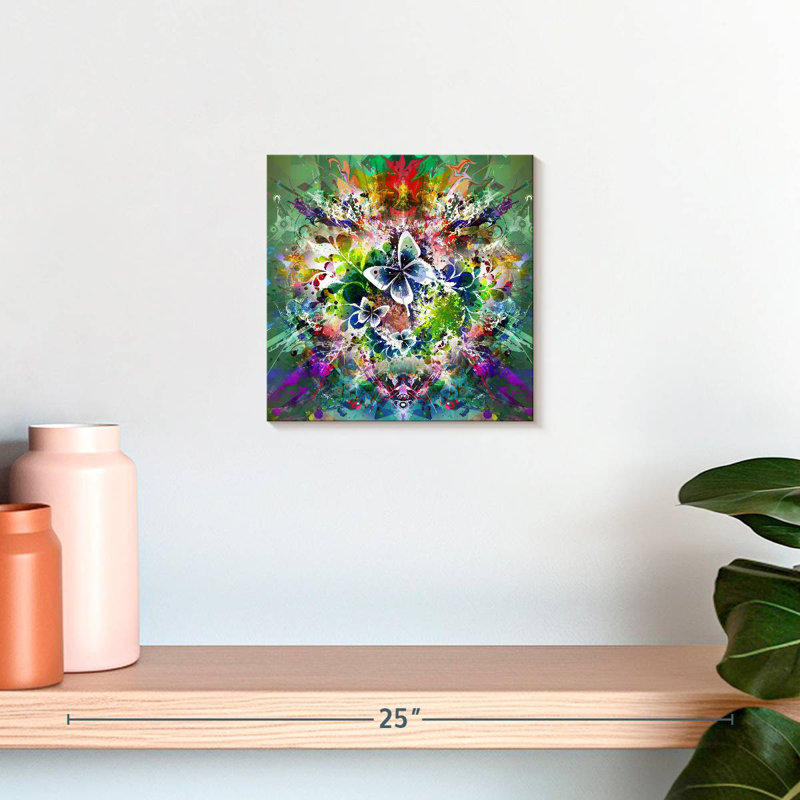 Colourful Butterfly Abstract, 10" H x 10" W