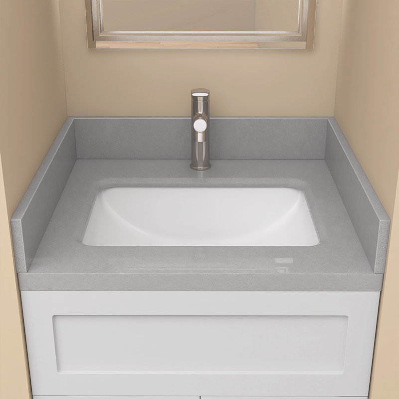 Garniture de garde-corps en marbre tacheté gris l 21 po x H 4 po pour comptoir de salle de bain, Gris