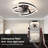 Ceiling Fan with Light, Ceiling Fan with Remote Control, Modern Flush Mount Ceiling Fan, Geometric Shape Fan Light for Bedroom, Living Room, Small LED Ceiling Light Fixture