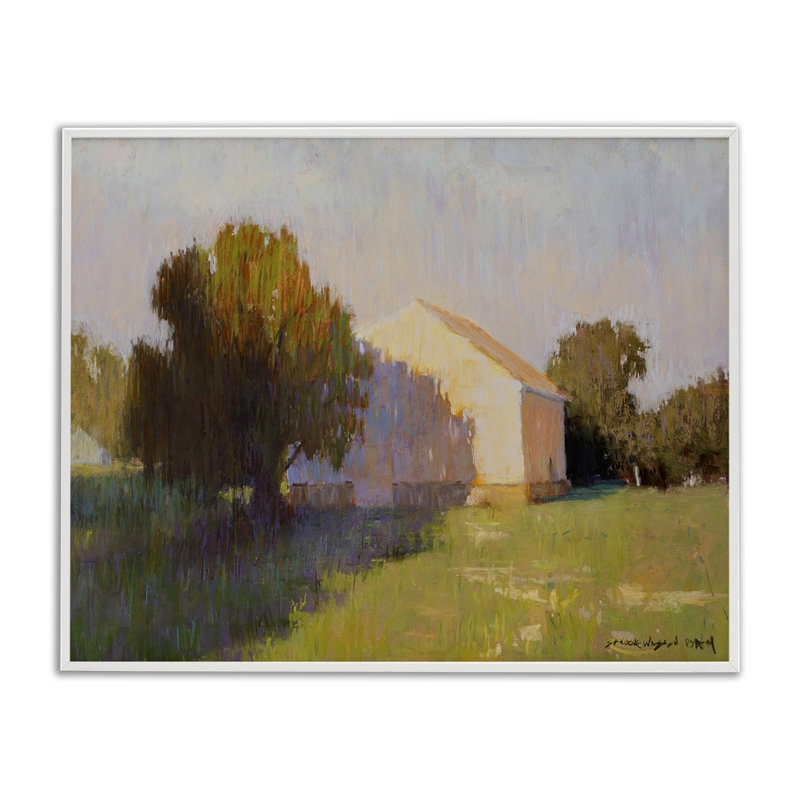 «Summer Farm View», art de la giclée encadrée par Carol Strock Wasson, Estampe numérique encadrée blanc bord de mer