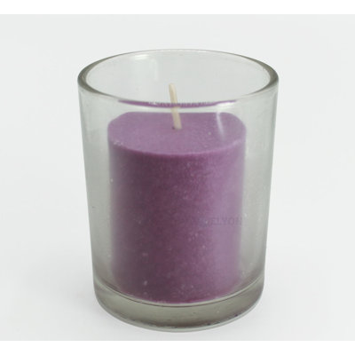 Unscented Wax Votive Candles In Glass Holder, 24 Hours Burn Time
