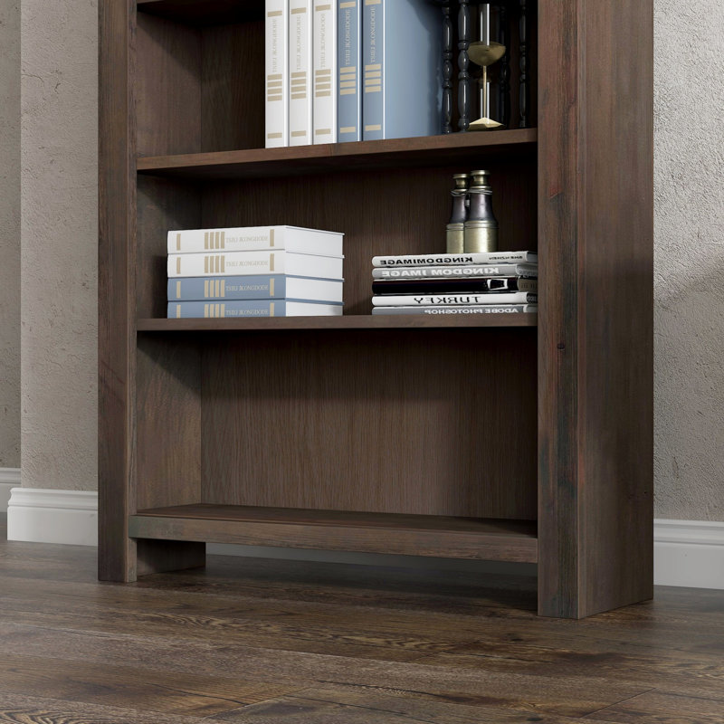 Columbia Bookcase, No Assembly Required, Brown, (4 Shelves) 60.09"H x 32.09"W x 10.09"D