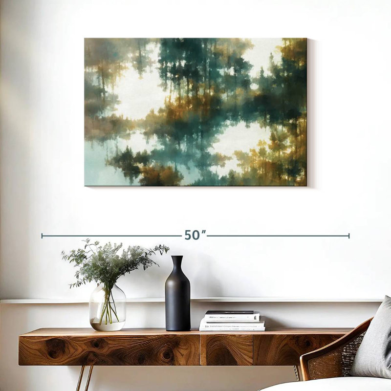 Avery Abstract Green Forest View, 24" H x 36" W