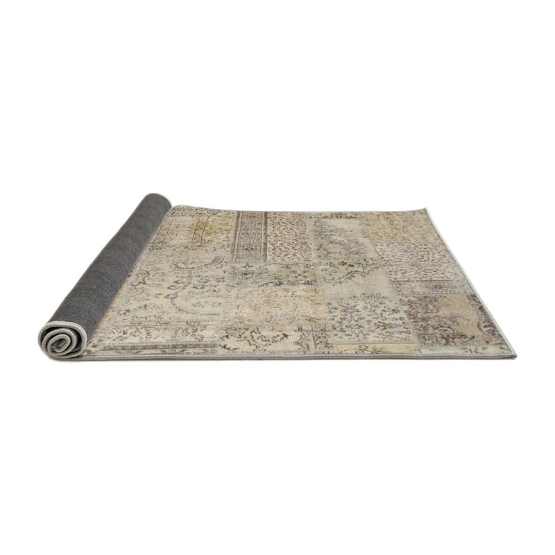 Beige/Tapis décoratif grise, Rond 5 pi