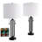 26.5" Iron Table Lamp with Dual Pull Chain Switch, USB + Type-C Charging Ports, Polished or Powder Coated Finish for Bedroom and Living Room-337797967