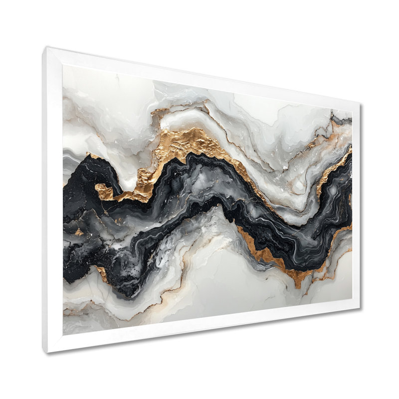 Altom - Abstract Wall Art, H 30 po x l 40 po, Cadre simple, Blanc