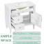 Meuble-lavabo simple 36 po avec lavabo en céramique élégant, armoire de rangement moderne imperméable avec 3 tiroirs-2092809653