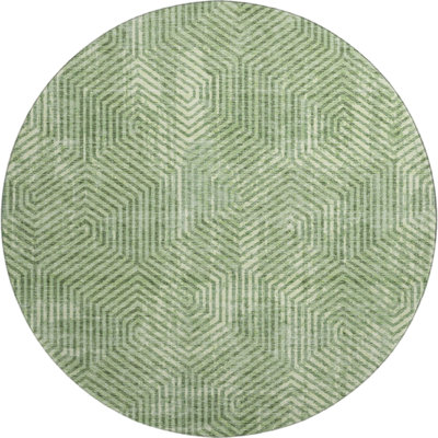 Premium Machine Washable Prisco Green Rug