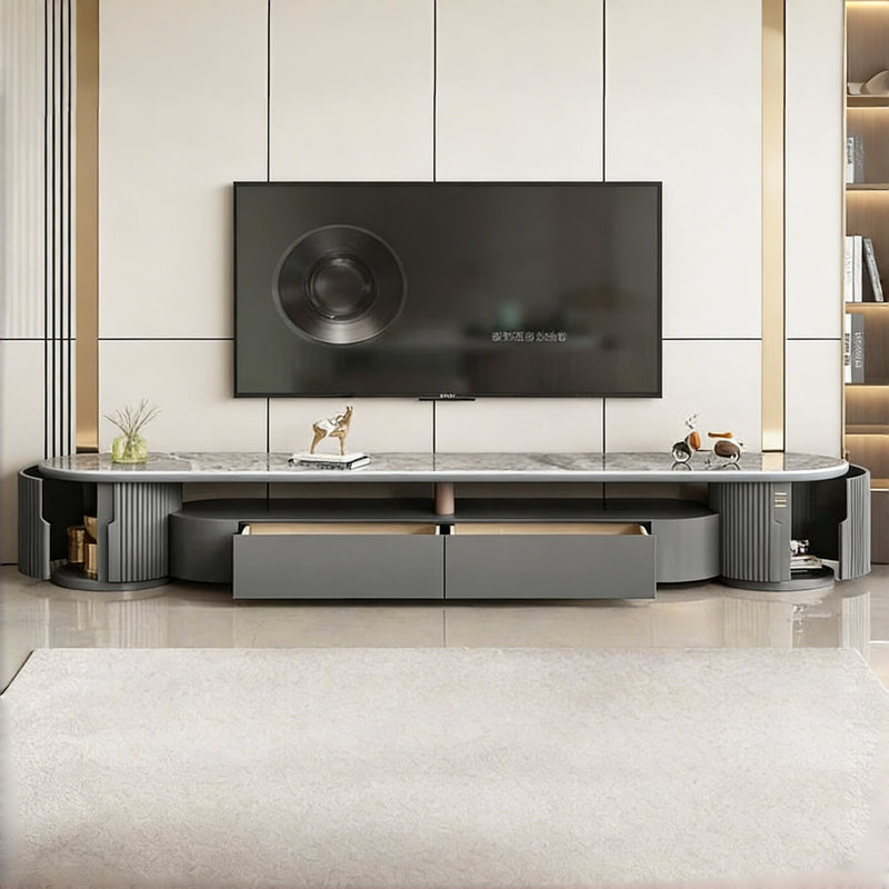 Meuble télé moderne et luxueux gris clair