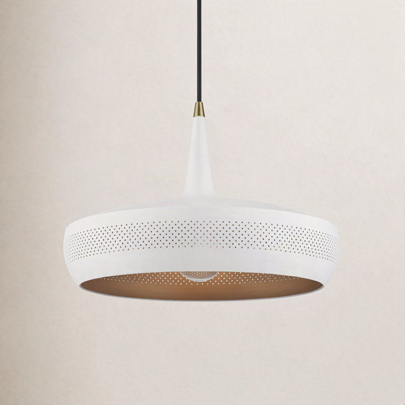 Charon 1 - Light Shaded Pendant, White, White/Gold