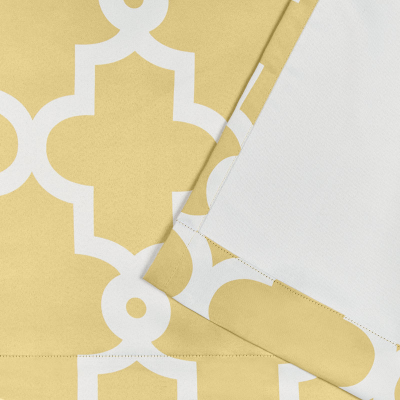 Ironwork Room Darkening Curtain Single Panel, Yellow