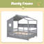 Lit maison avec lit gigogne, conception moderne pour enfants avec tablette de rangement-796038503-796038501