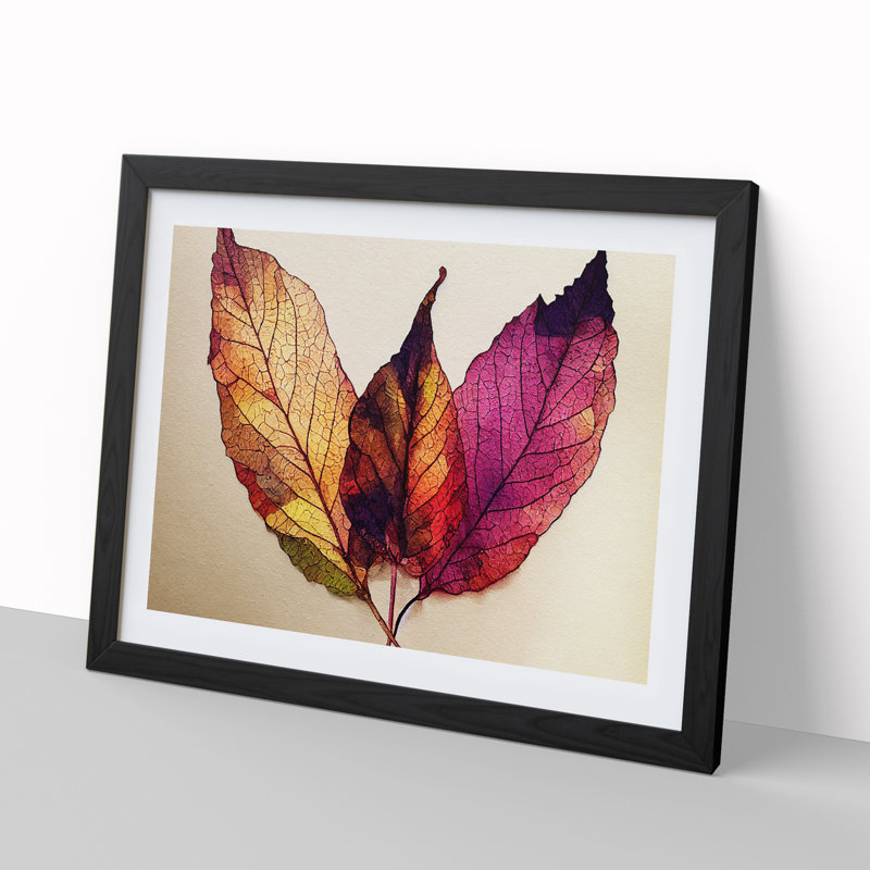 Plant Leaf Vol.2 - Framed Print, 25cm H x 34cm W x 2cm D, Black Framed