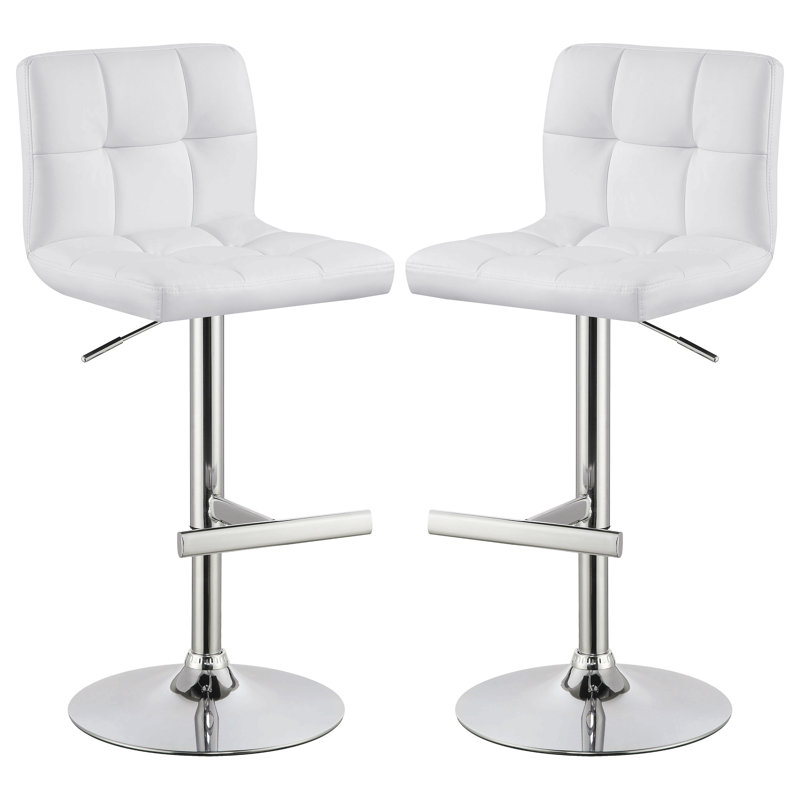 Tabouret de bar ajustable blanc (ensemble de 2) pour la maison