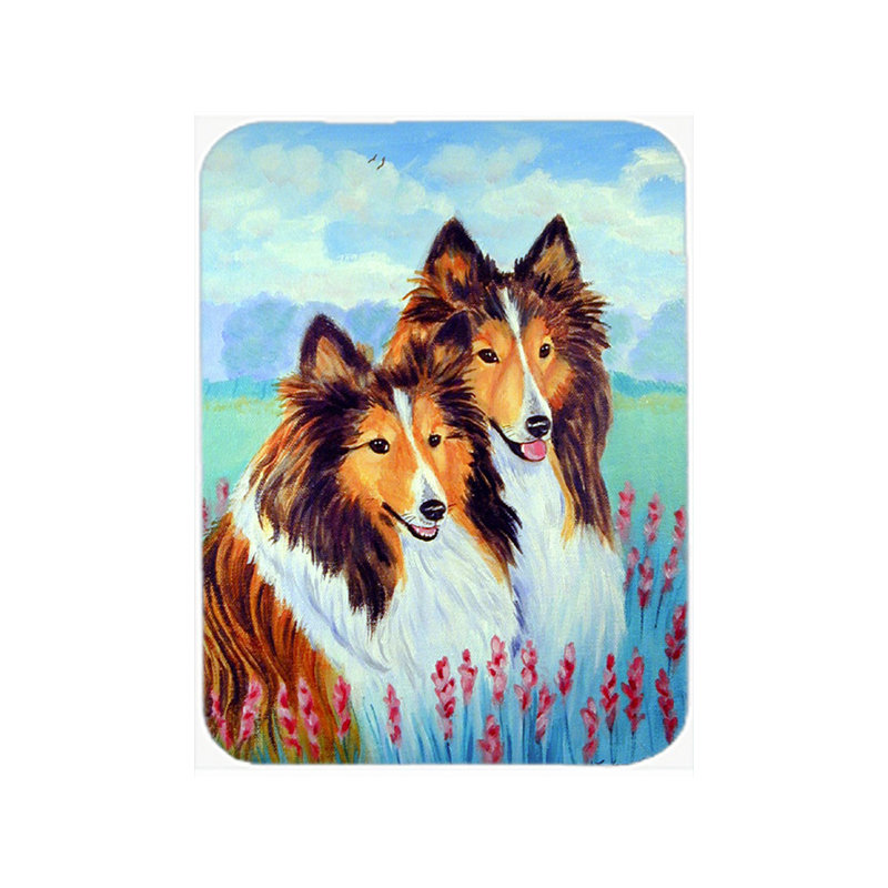 Planche à découper en verre deux shelties trésors caroline