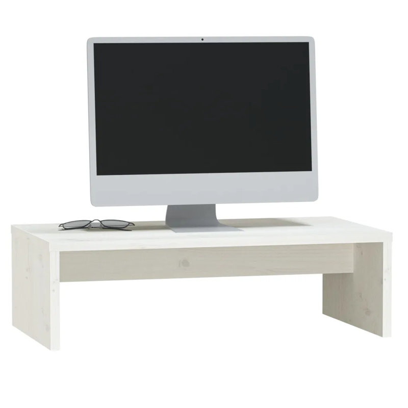 Irayda Wood Monitor Stand, White