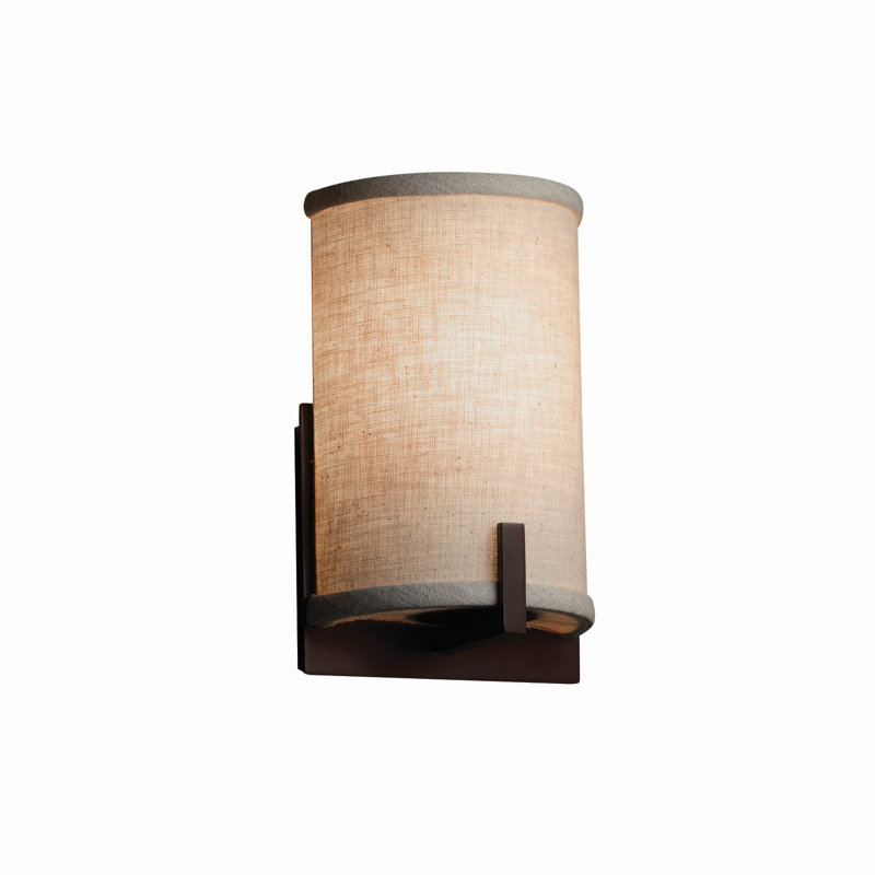Geoffroy Flush Mounted Sconce, Dark Bronze, White