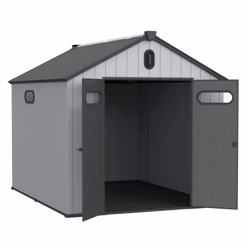 Remise de rangement en plastique pour jardin, H 94,1 po x l 94,1 po x P 118,9 po