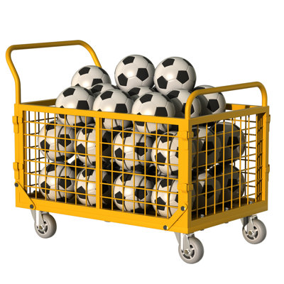 Foldable Cage Platform Truck, 38.6"x24" Flat Cart with Wheels, 2000LBS Heavy Duty 6-in-1 Utility Push Cart Dolly with Swivel Wheels Yellow