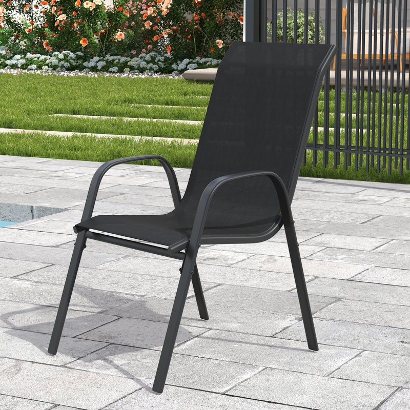 Chaise de salle à manger d'extérieur, Noir