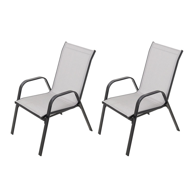 Stackable Outdoor Patio Dining Armchair, Grey