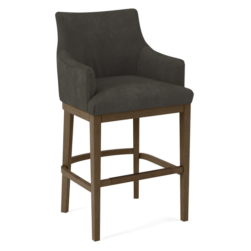 Upholstered Stool, Evolution Smokey, Weathered Gray