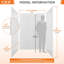Ensemble de panneau de douche mural 3 pièces l 60 po x P 32 po x H 80 po, grands panneaux de douche texturés en briques blanches décalées, contour de douche en acrylique moderne, dosseret de salle de bain à installation rapide, épaisseur de 1/8 po (2,8 mm)-122690005
