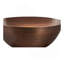 Table basse, ronde, fer creux, finition cuivre