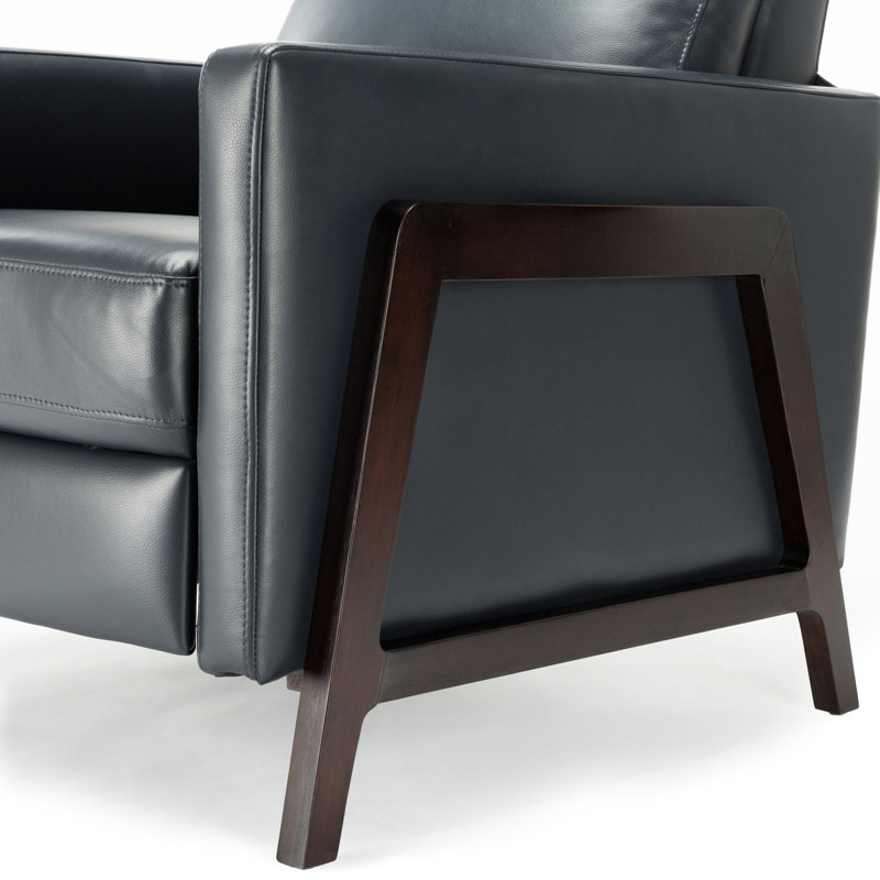 Bosse Faux Leather Recliner, Midnight Blue Performance Faux Leather