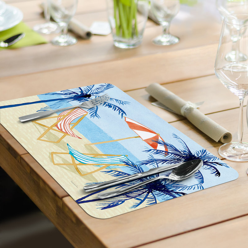CounterArt Laguna Palms Reversible Rectangular Plastic Placemats
