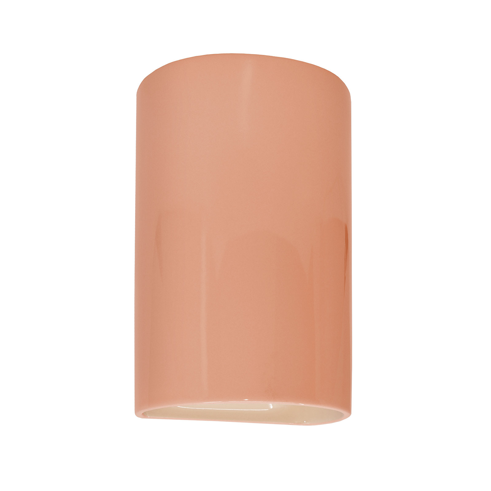 Pacursa Ceramic Dimmable Flush Mounted Sconce, 9.5" H x 5.75" W x 4.5" D, Integrated LED, Gloss Blush