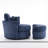 Corduroy Upholstered Swivel Chair With Ottoman-1727171613