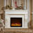 White Solid + Manufactured Wood Electric Fireplace