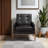 Creal Accent Chair With Faux Leather in Black Finish, 31.69" H X 29.13" W X 29.92" D