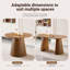 Table de salle à manger extensible ronde pour 2-6, table de cuisine longue de 39 po à 71 po avec base cannelée, tables de salle à manger ovales modernes de style campagnard pour la salle à manger, la cuisine et le salon-1530950708