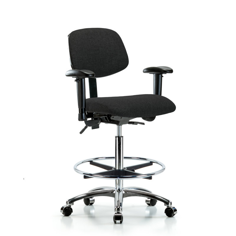 Chaise de dessinateur Hermione, Noir, Patins, Inclus