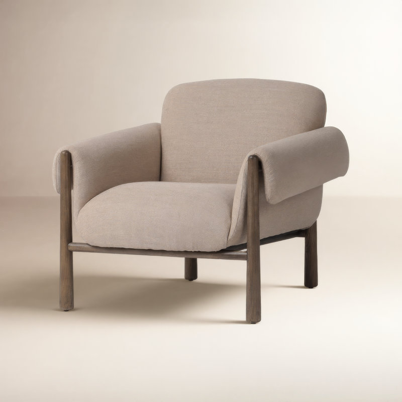 Olia Armchair, Alcala Taupe Polyester Blend