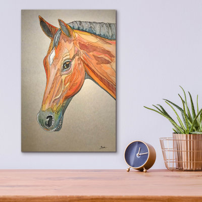  «Horse Head 2» par Bebe Keith, art mural en verre acrylique, 12 po x 16 po