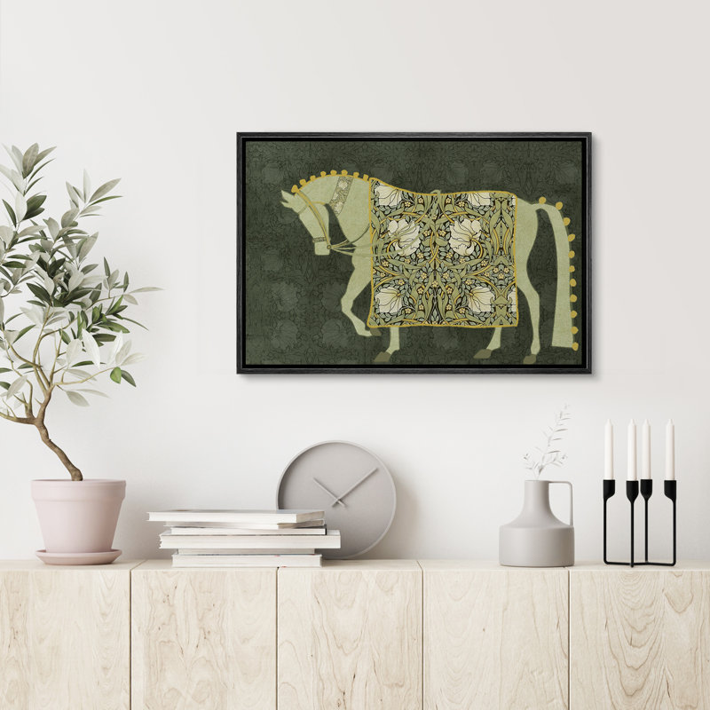 «Pimpernel Flowers» par William Morris, reproduction d'art abstrait cheval, art mural, salon, Noir, H 24 po x l 36 po
