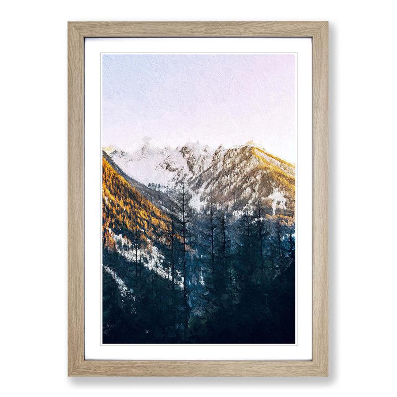 Tall Trees - Picture Frame Painting Print, 36cm H x 27cm W x 2cm D, Oak Framed