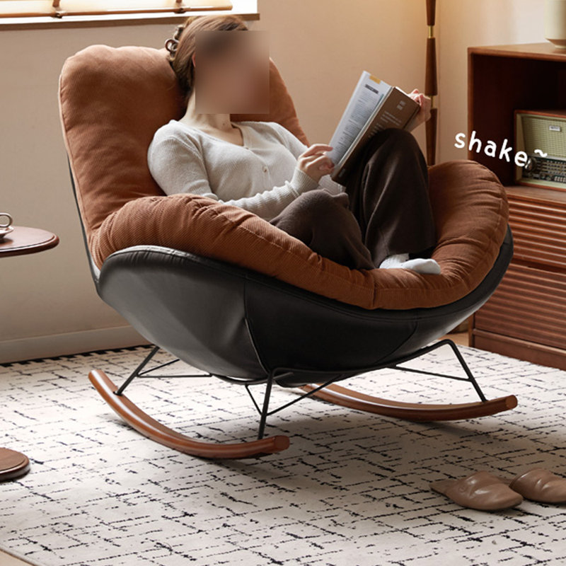 Chaise berçante ergonomique décontractée Living Room, Caramel