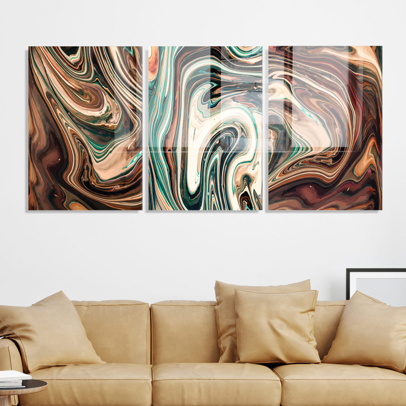 Ensemble de 3 peintures décoratives élégantes en verre trempé 19,7 po x 27,6 po chacune | 100% verre trempé, épaisseur: 0,2 pouce | Parfait pour la décoration de salon et de bureau, superbe attrait visuel et durabilité