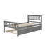 Structure de lit plateforme en bois robuste avec lit gigogne extensible-1258968507