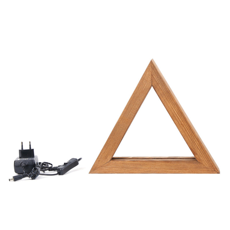 Lampe de table rustique faite à la main de couleur brun uni, 11,8 po x 11,8 po x 2,0 po | 100% bois d'épinette, séché au four, verni | Éclairage à DEL, 13 W maximum, indice de protection IP20 | Design moderne et novateur pour la décoration intérieure, éclairage d'appoint parfait